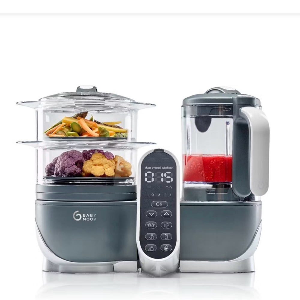 Baby Moov Duo Meal Station Baby Food Steamer & Blender - Dark gray used like new